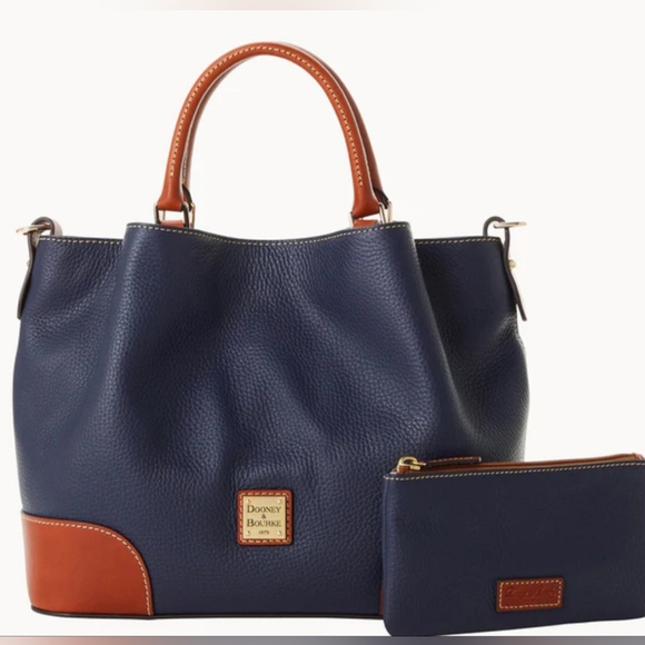 Dooney & Bourke Women's Brenna Satchel & Clutch Bundle in Pebble Grain Leather - Picture 1 of 16